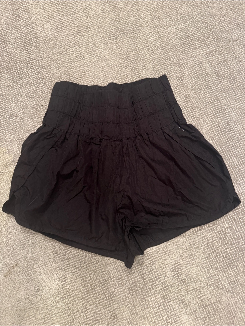 FP Movement by Free People Black High-Waist Smocked Shorts